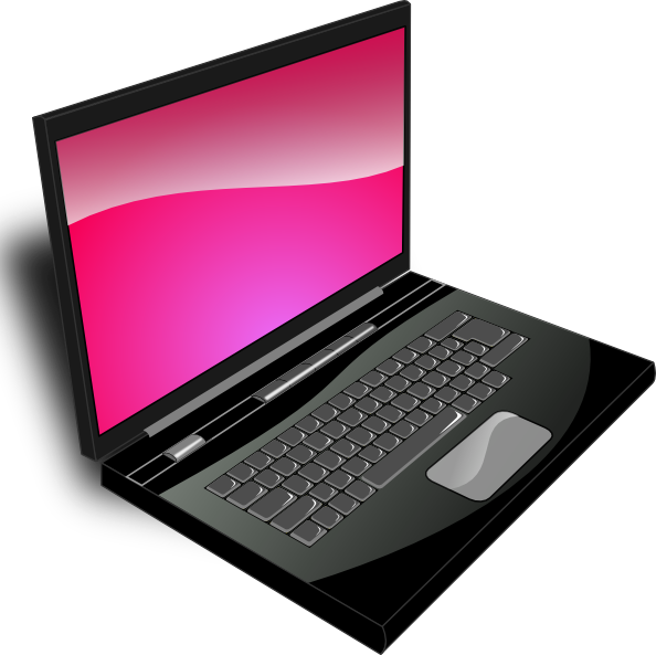 Laptop Pink Image Clipart (594x593), Png Download