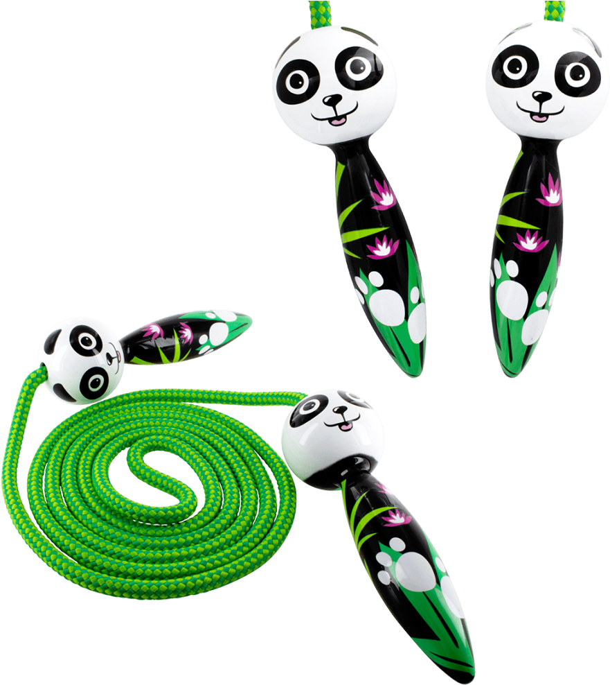 Skipping Rope Panda Clipart (1000x1000), Png Download