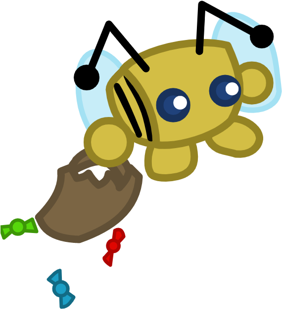 A Starver In A Bee Costume With A Bag Full Of Candy Clipart (800x800), Png Download