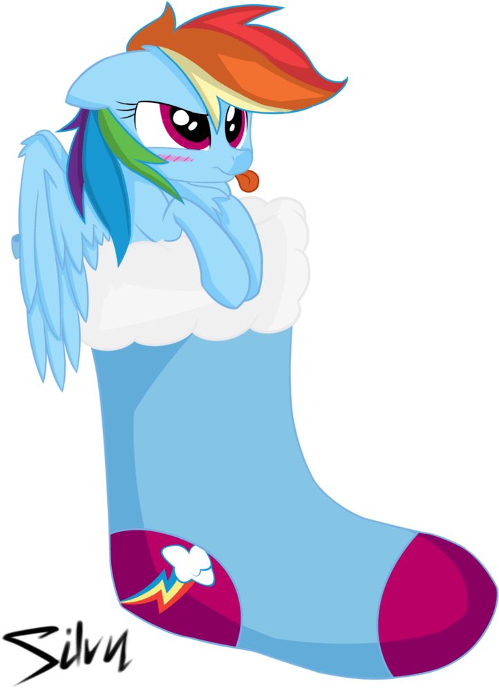 Stocking Stuffer Rainbow Dash By Silvy-winds Clipart (788x1014), Png Download
