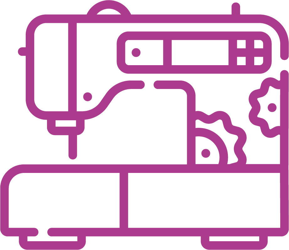 Icon Sewing Machine Pink Clipart (922x798), Png Download