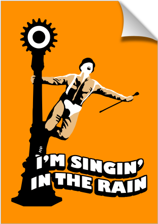 A Clockwork Orange Singing In The Rain Clipart (674x516), Png Download