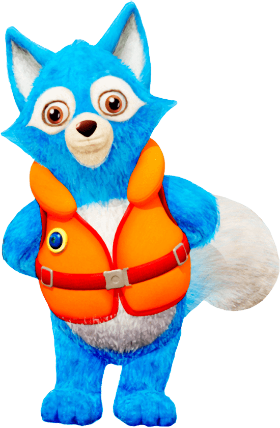 Agent Wolfie Wearing Life Vest Clipart (586x862), Png Download