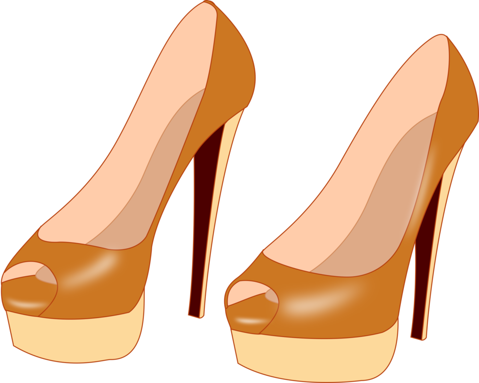 High-heeled Shoe Stiletto Heel Court Shoe Footwear Clipart (938x750), Png Download