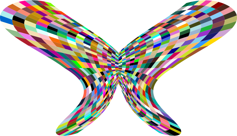 Clipart Colorful Geometric Butterfly Small Butterfly - Png Download (784x450), Png Download