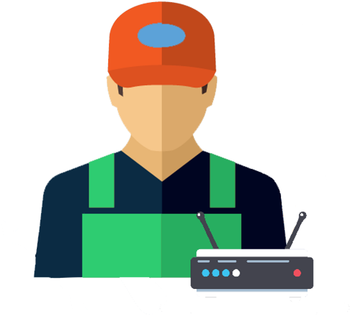 Manutentore Di Reti Wireless Con Un Router Clipart (600x556), Png Download