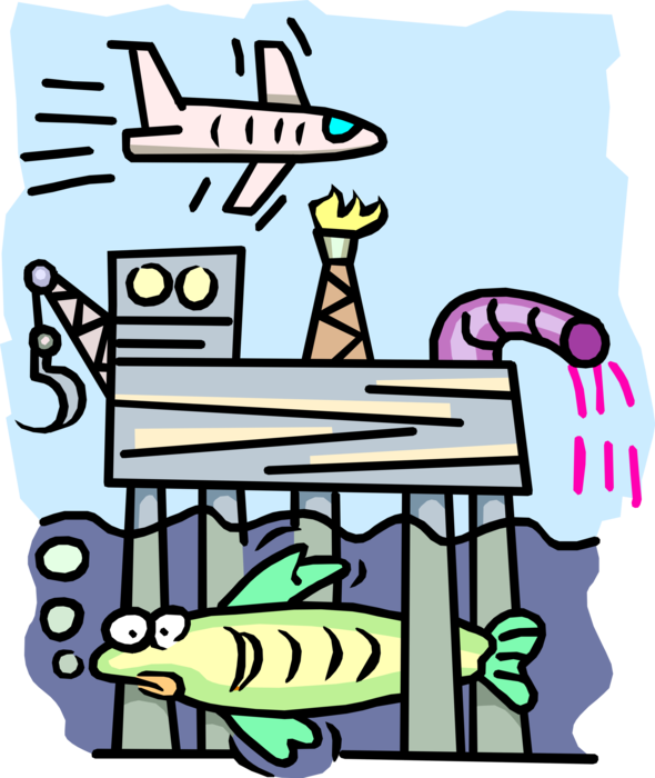 Offshore Oil Pollutes Environment Image Of Petroleum Clipart (590x700), Png Download