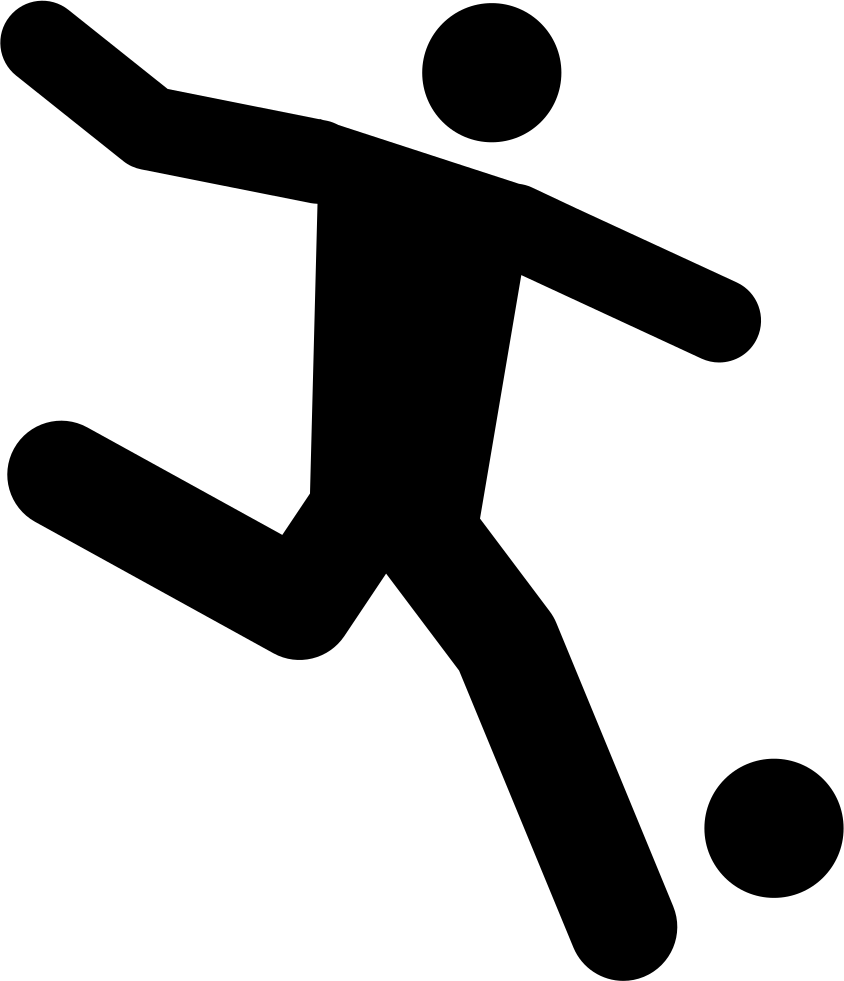 Football Player Running Behind The Ball Comments Clipart (844x981), Png Download