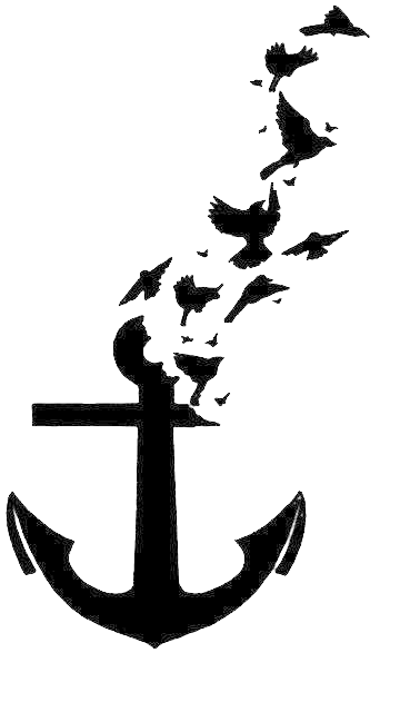 Banner Royalty Free Stock Bird Tattoo Anchor Wall Decal Clipart (483x720), Png Download