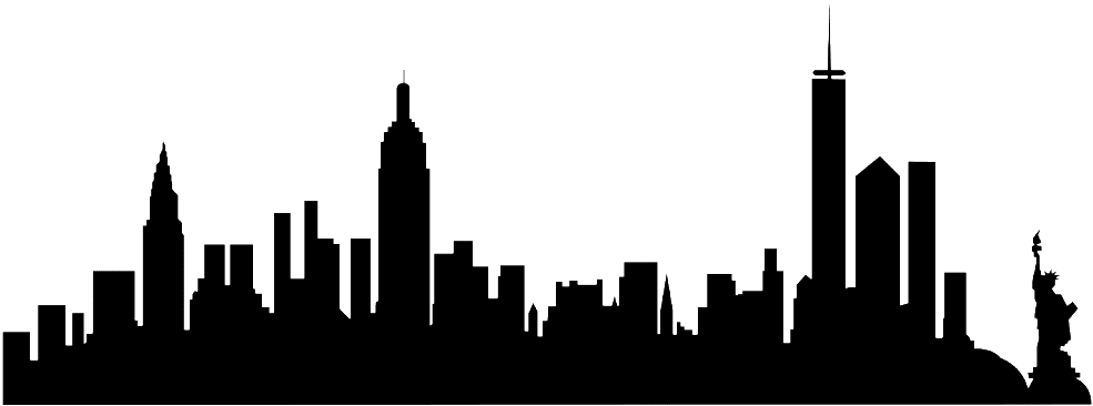 New York City Silhouette2 Clipart (1024x365), Png Download