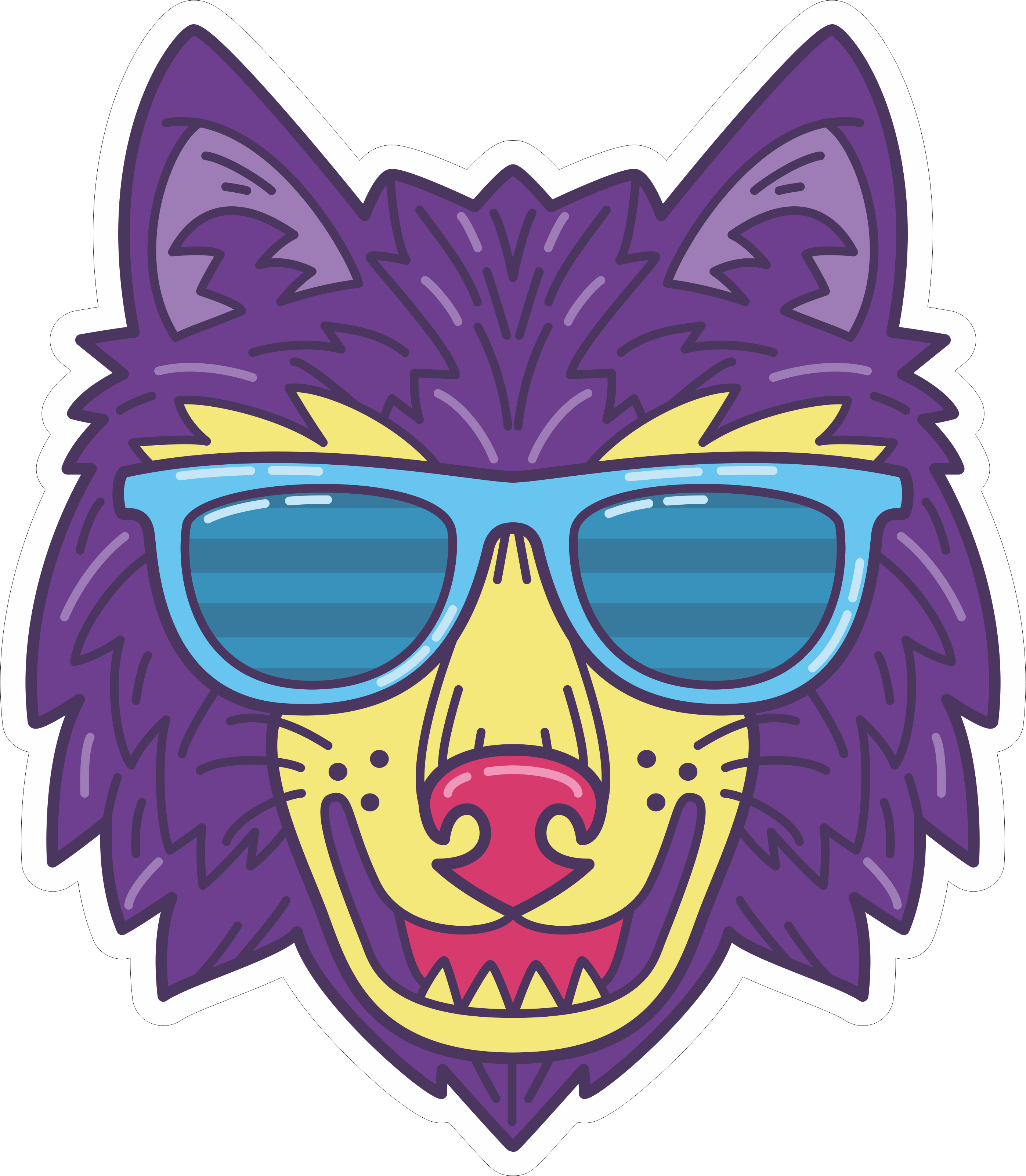 Purple Wolf Sticker Clipart Full Size Clipart (2309164) PinClipart