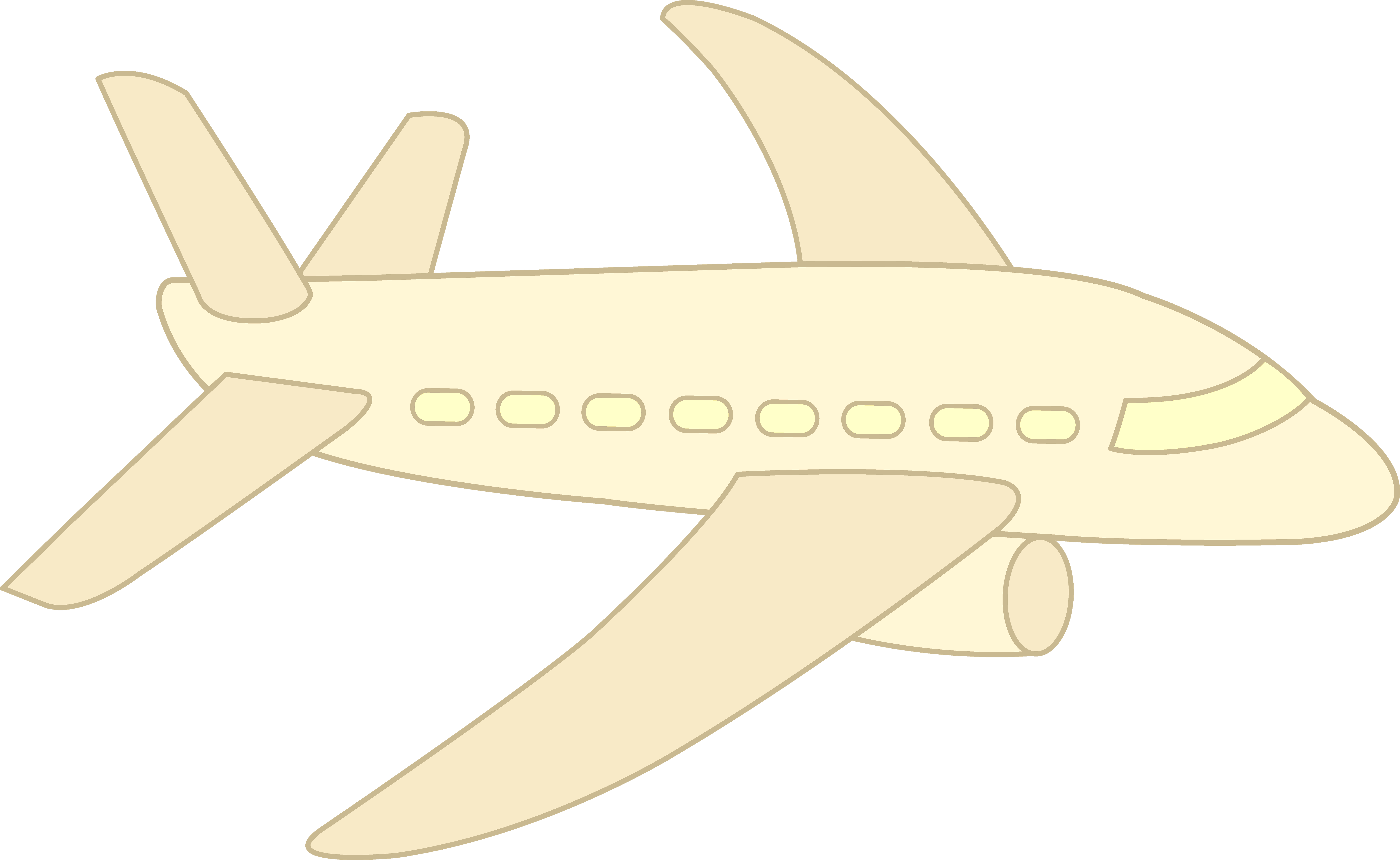 Simple Aircraft Clipart (8192x5034), Png Download