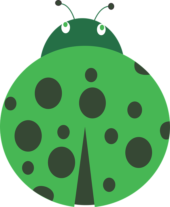 Lady, Bug, April, Green Bug, Green, Insect, Dots, Pink Clipart (590x720), Png Download