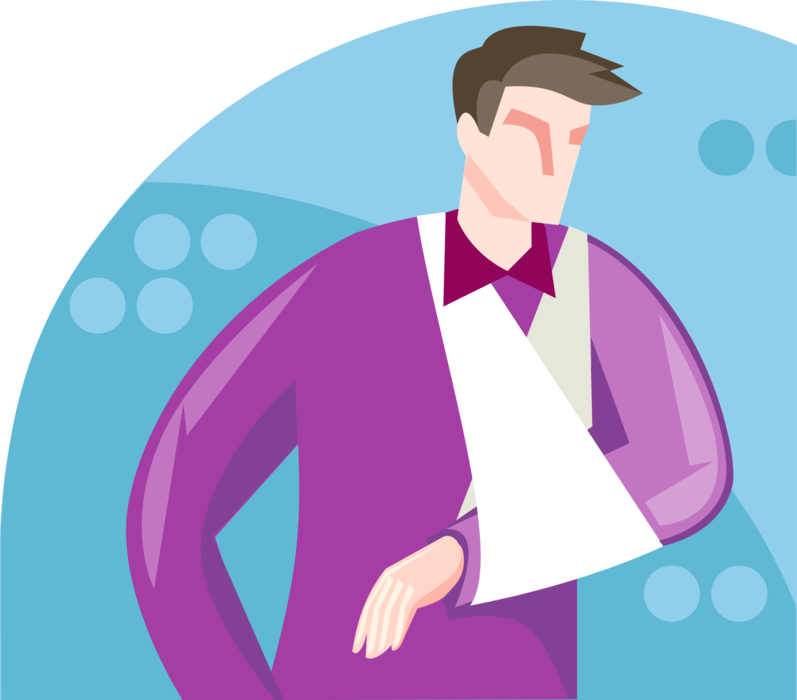 Vector Illustration Of Man With His Arm In Sling From Clipart (797x700), Png Download