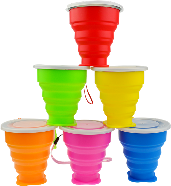 Portable Silicone Cup Collapsible Travel Cup Clipart (800x800), Png Download