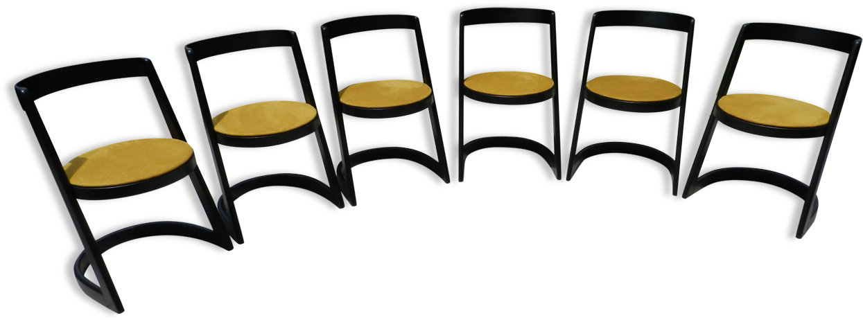 6 Vintage Baumann Halfa Chairs 1971s 1973s Clipart (1457x1457), Png Download