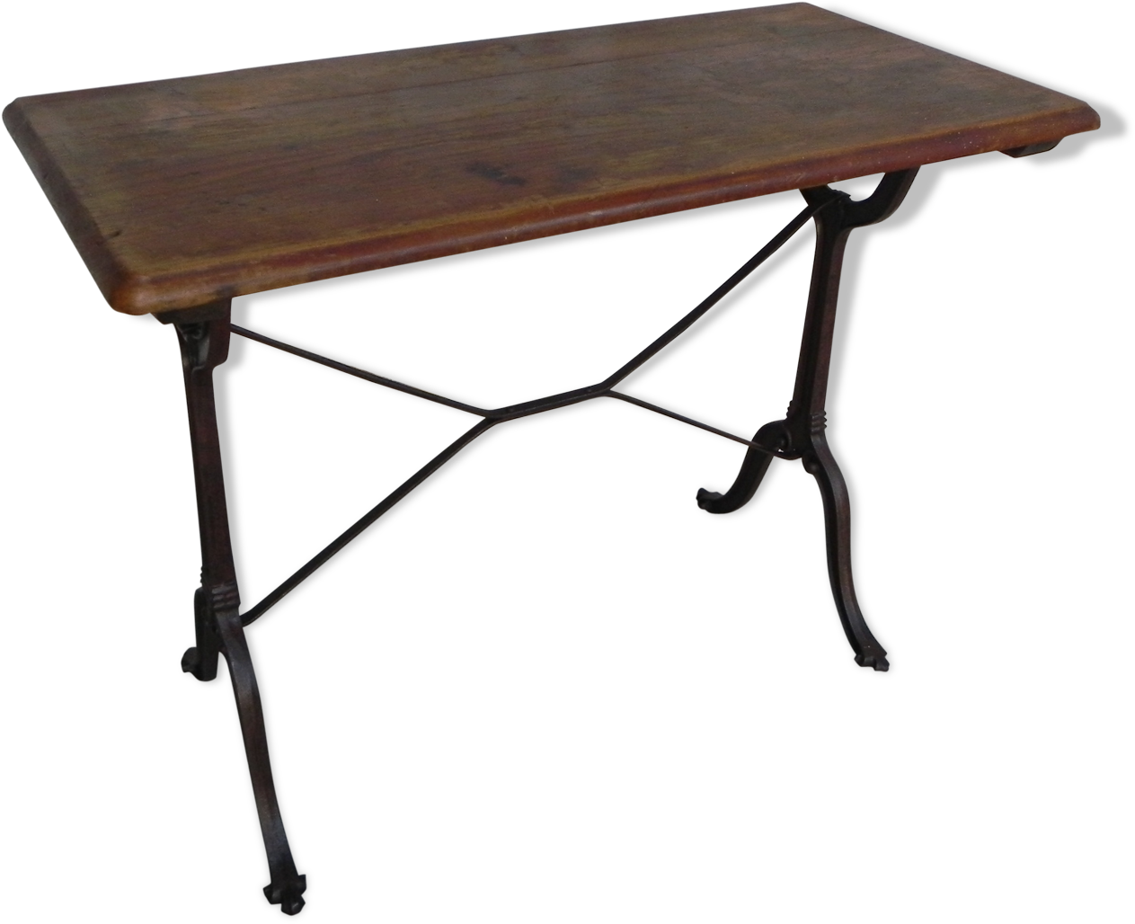 Bistro Table With Oak Top And Cast Iron Base Clipart (1457x1457), Png Download
