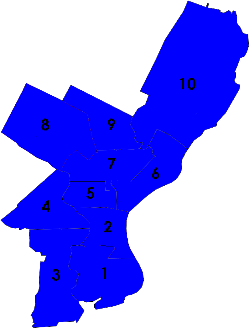 Philadelphia City Council Districts 1959 Clipart (846x1142), Png Download