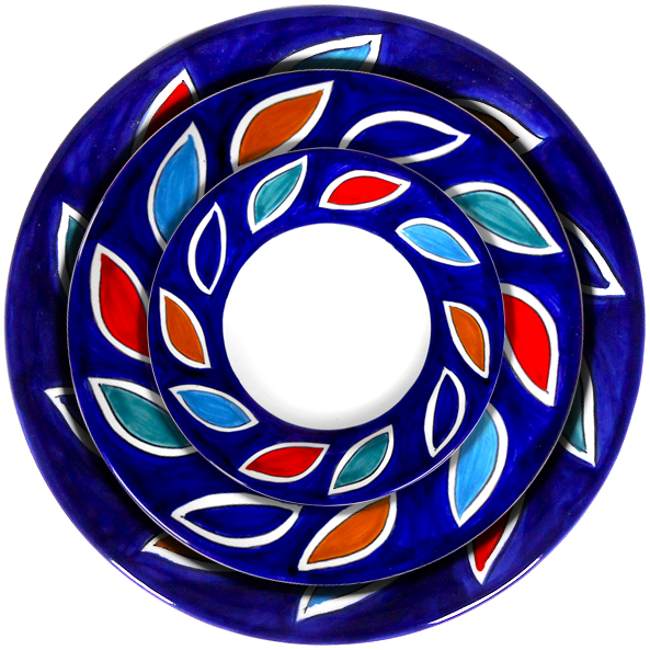 Table Set Arlecchino Blu Clipart (655x655), Png Download