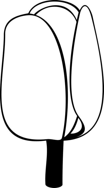 Tulip Outline Rubber Stamp Clipart (445x800), Png Download