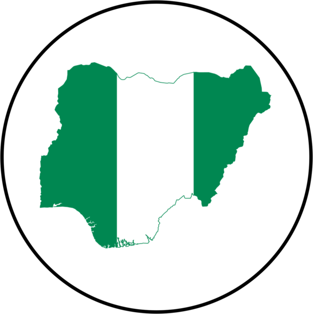 Nigeria Nigerian Map Flag National Country Badge 25mm Clipart (639x640), Png Download