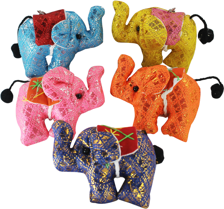 Key Chain Thailand Elephant Thai Cotton Plushed Premium Clipart (800x800), Png Download