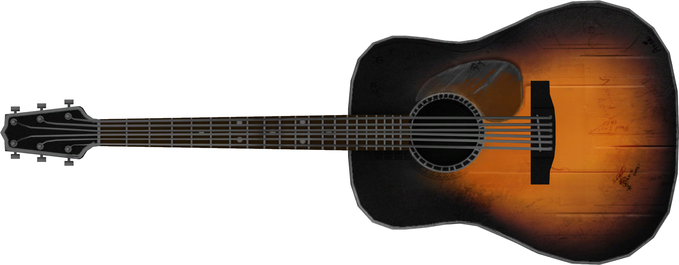 Acoustic Guitar Png Clipart (2300x1000), Png Download