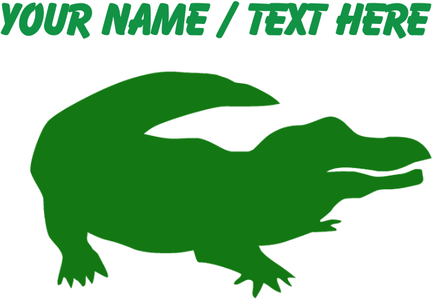 Personalized Green Alligator Silhouette Baby Hat Clipart (700x700), Png Download