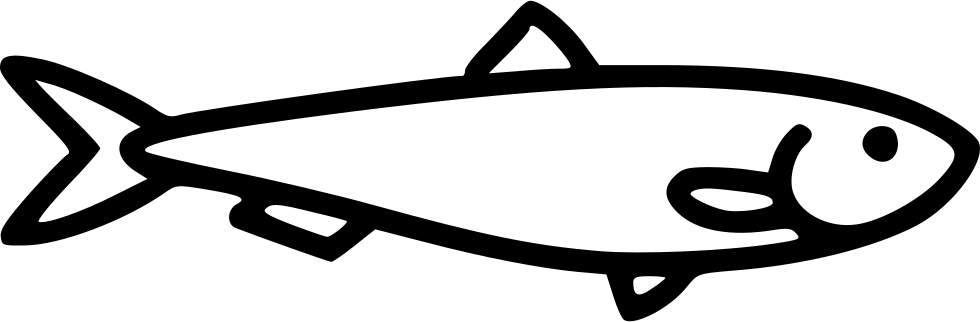 Sardines Clipart Black And White - Png Download (980x322), Png Download