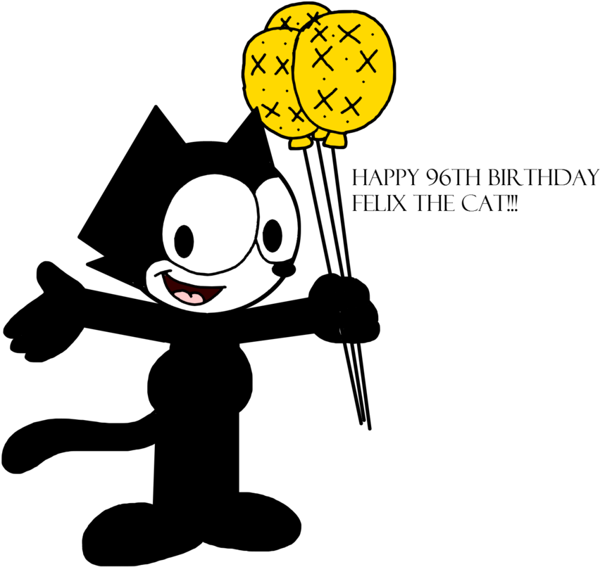 Happy 96th Birthday, Felix The Cat By Marcospower1996 Clipart (852x806), Png Download