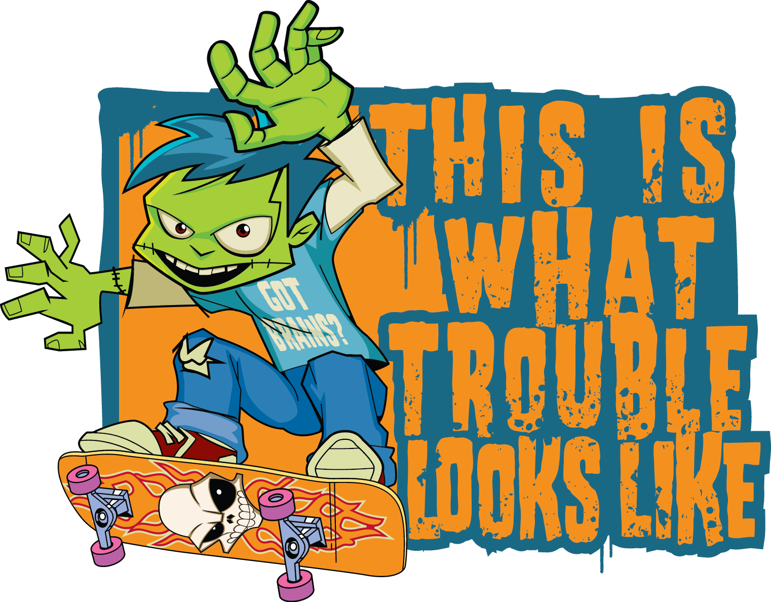 Zombies Are Trouble Clipart (1522x1188), Png Download