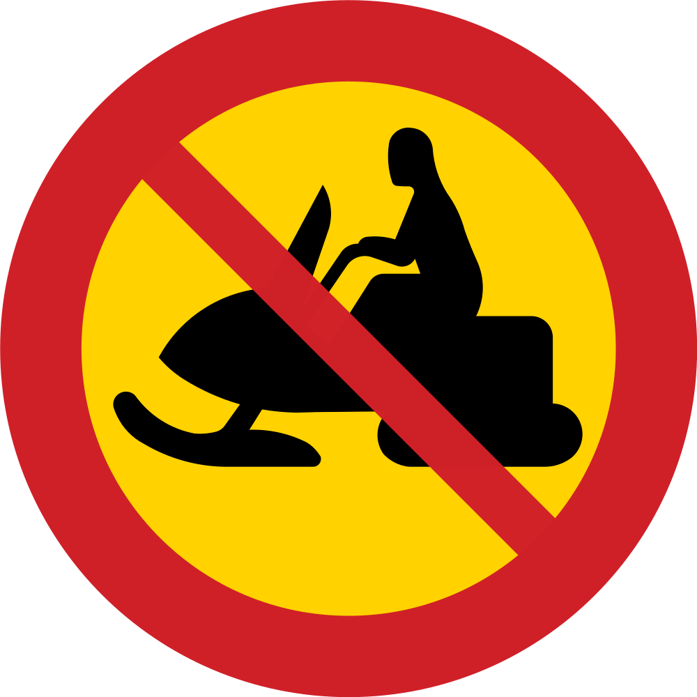 No Snowmobile Signs Clip Art - Png Download (1000x1000), Png Download
