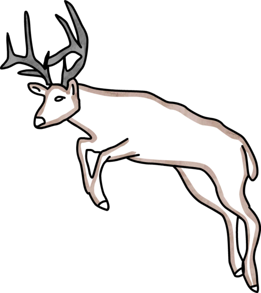 Crescent Moon 9190290, Deer Jumping Clipart (534x600), Png Download