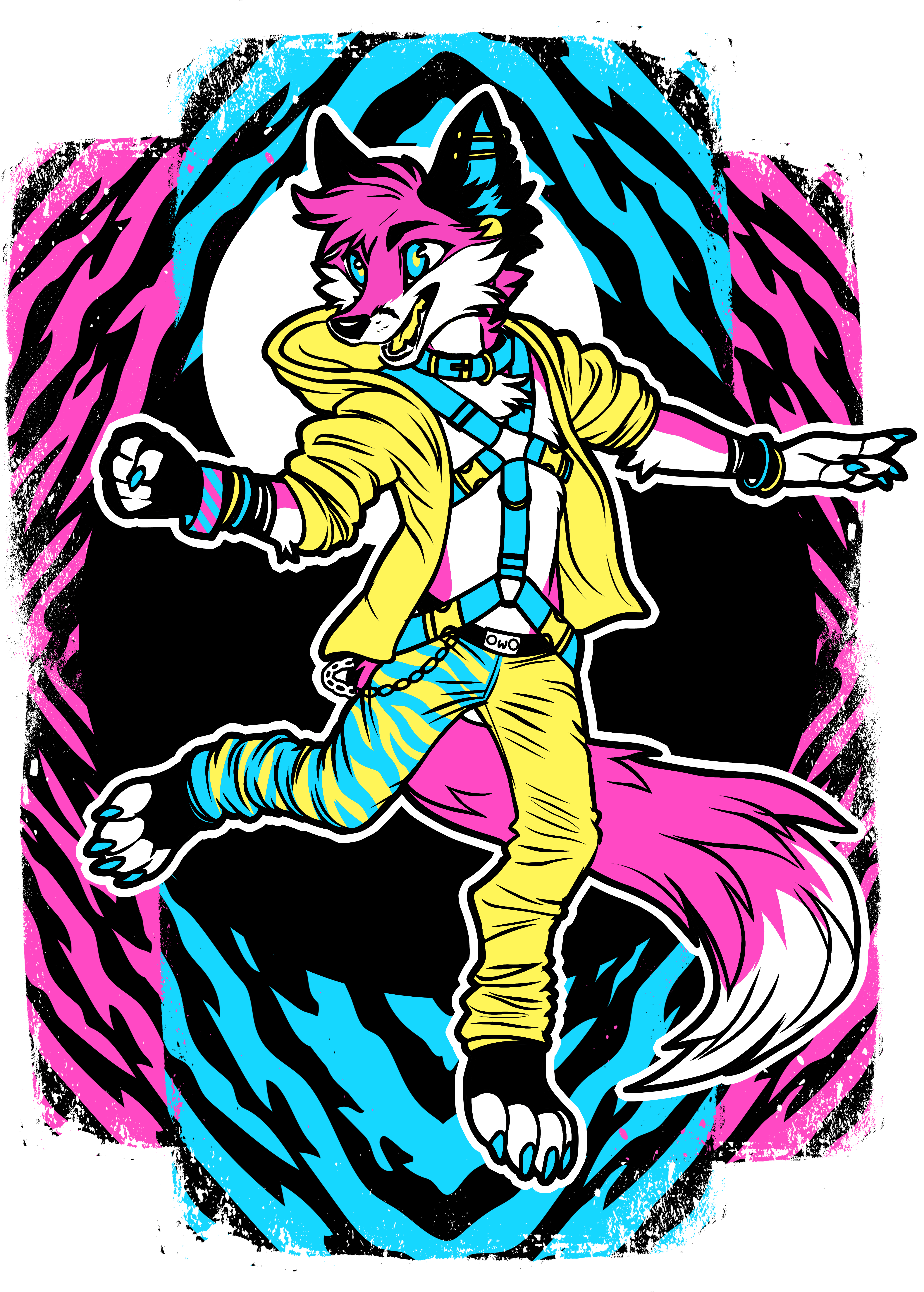 Rave Fox Clipart (5238x8095), Png Download
