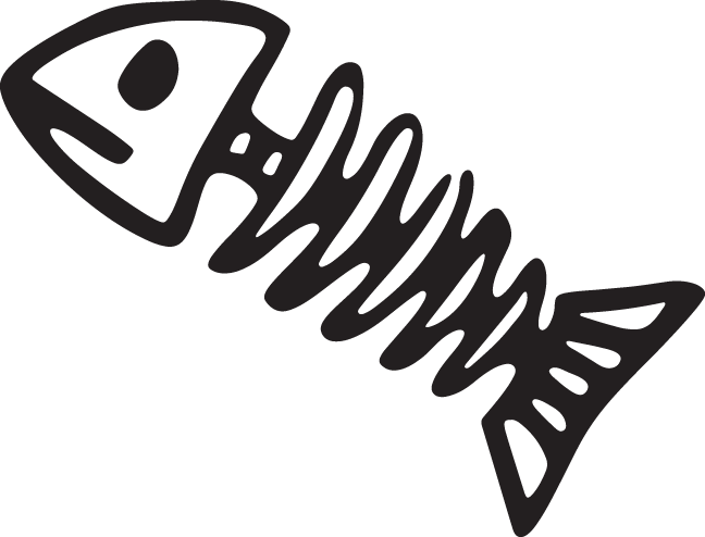 Cartoon Fish Bones Clipart (648x494), Png Download