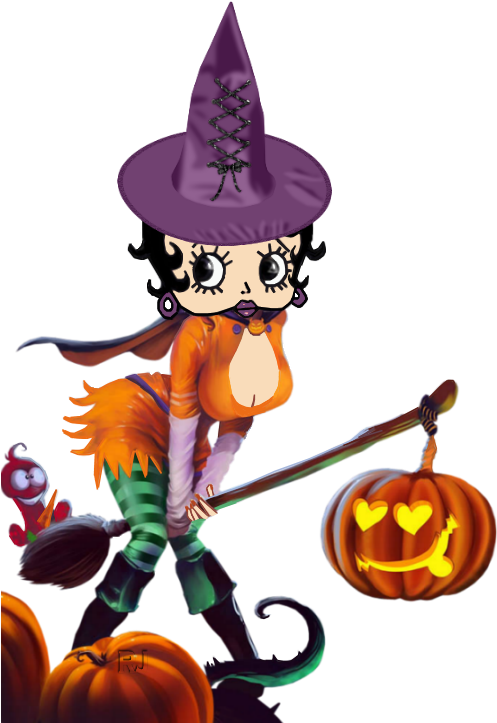 Sexy Witch Betty Boop Halloween, Staging, Bb, Witch, Clipart (603x803), Png Download