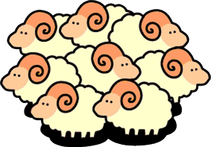 Clipart Charming Flock Of Sheep Clipart Cartoon Clip - Png Download (718x500), Png Download