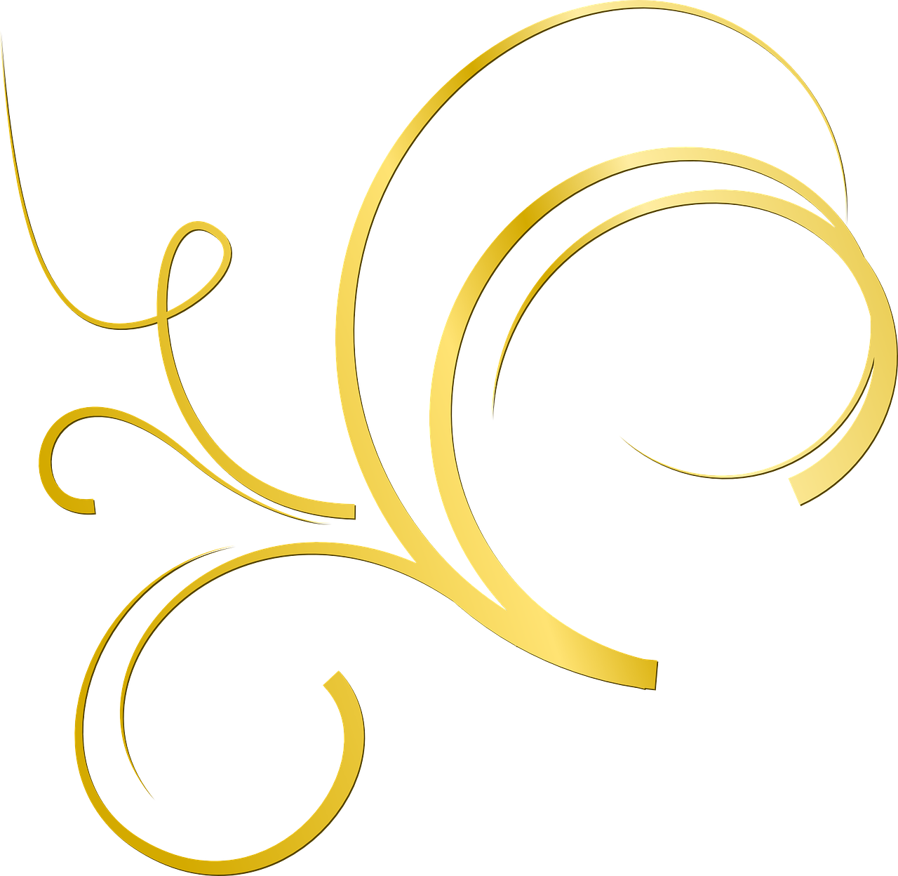 Gold Ornament Deco Curlicue Png Image Clipart (1280x1248), Png Download
