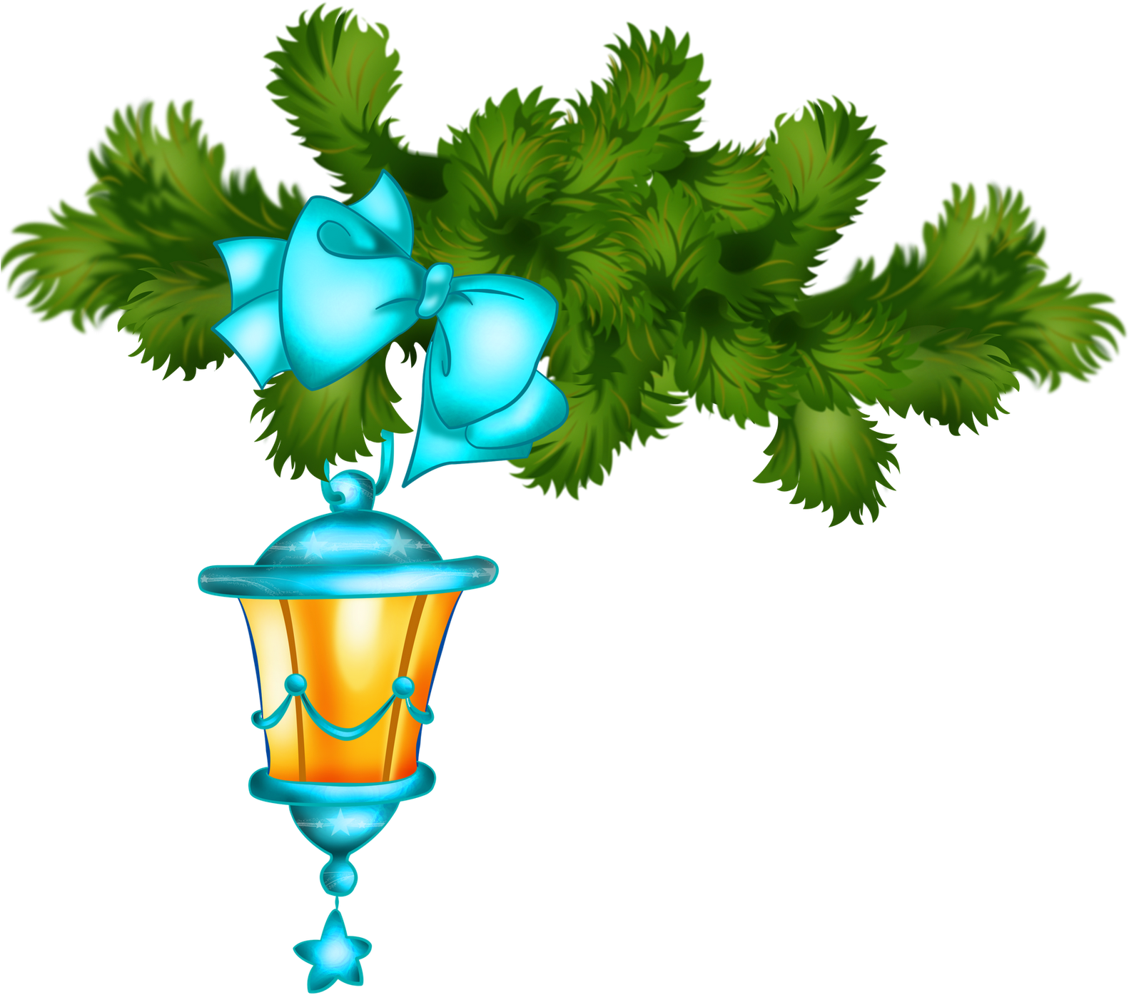 Christmas Lanterns Clipart (600x540), Png Download
