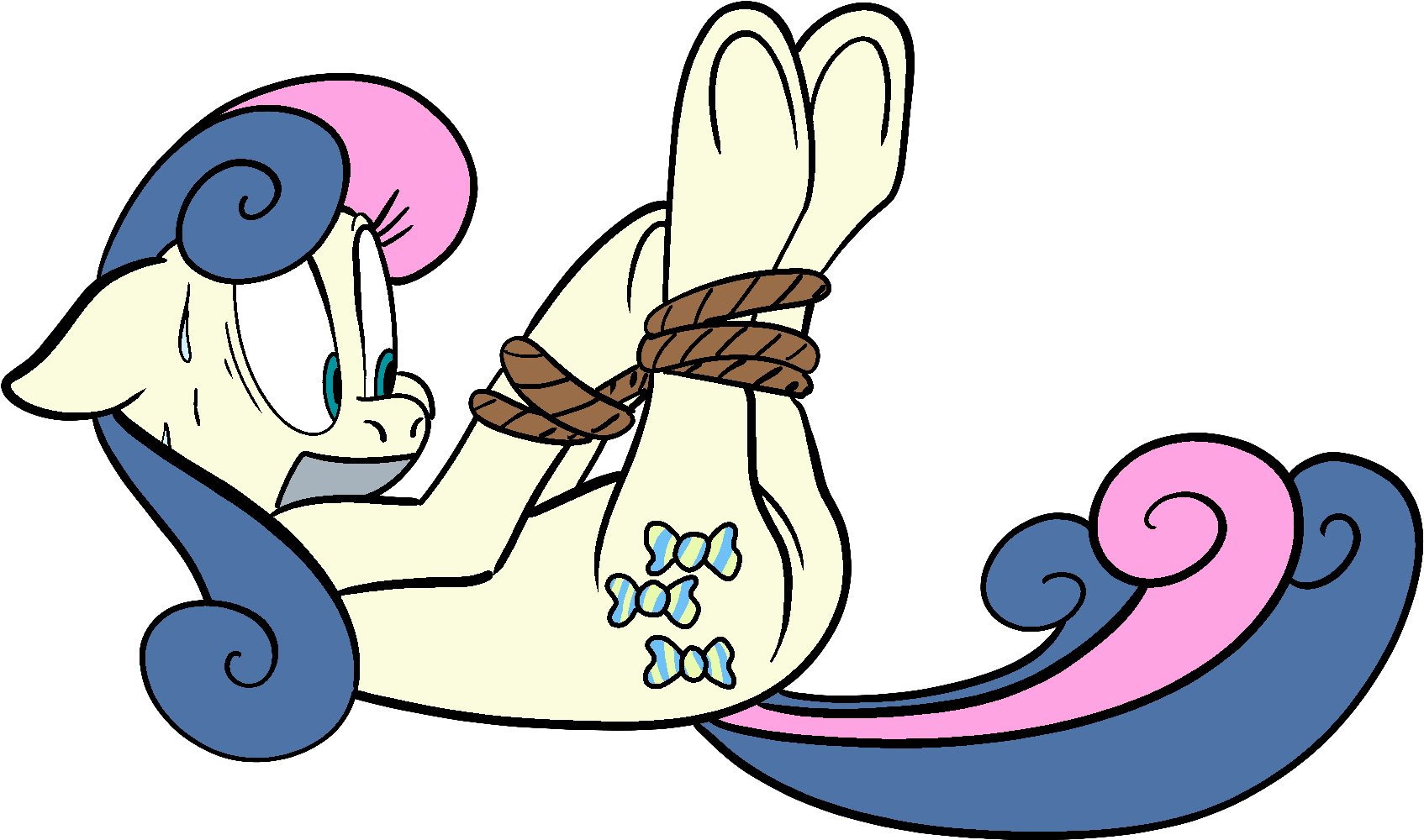 Earth Pony, Female, Floppy Ears, Gag, Hogtied, Hooves, Clipart (1694x1000), Png Download