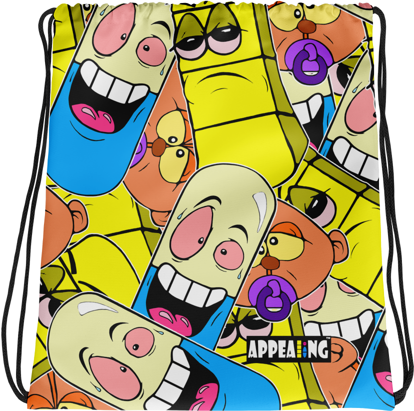 Appealing All Over Drawstring Bag Clipart (1000x1000), Png Download