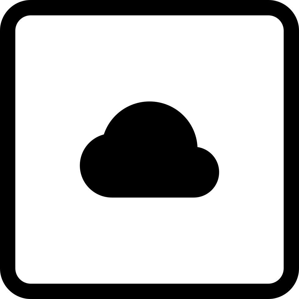 Internet Black Cloud Symbol In Square Button Comments Clipart (980x980), Png Download