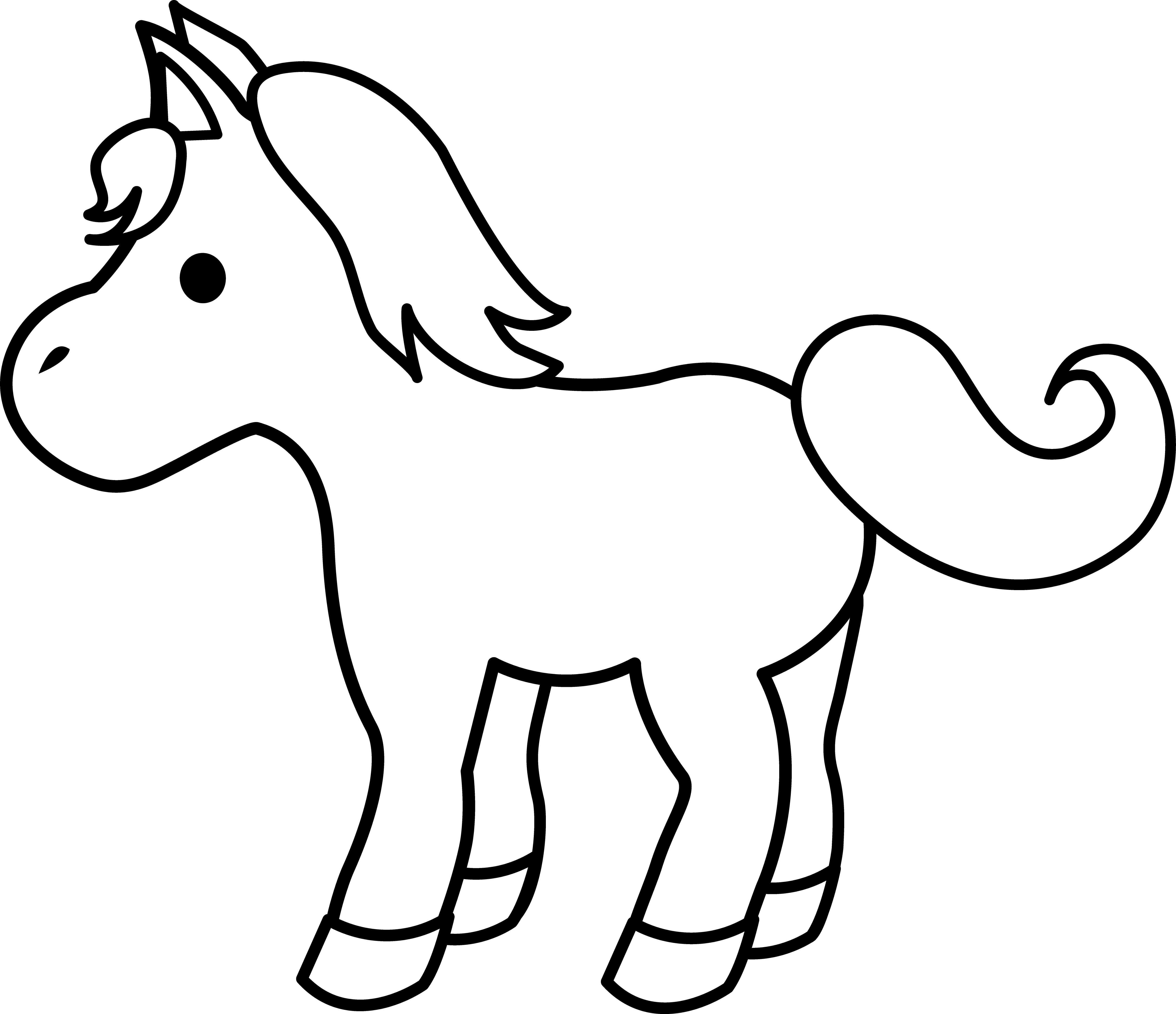 Pin Foal Clipart Black And Wh - Png Download (800x690), Png Download
