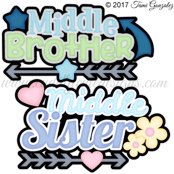 Middle Sibling Titles Clipart (600x600), Png Download