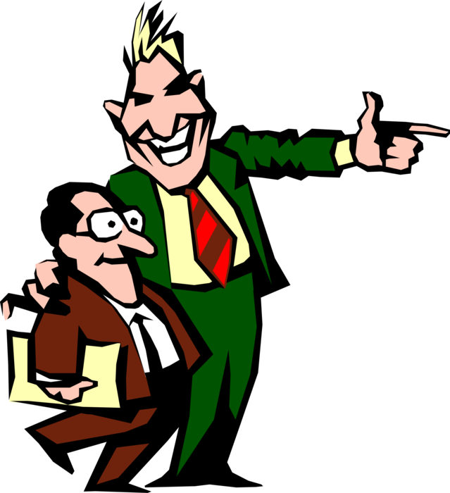 Naive Executive Led Down Image Illustration Of Clipart (639x700), Png Download