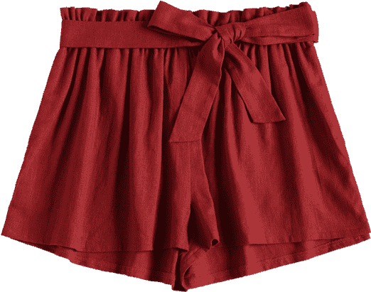 High Waisted Wide Leg Shorts Chestnut Red Shorts M Clipart (558x744), Png Download