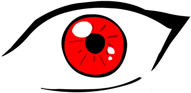 Eye, Anime, Iris, Girl, Person, Cartoon, White, Red Clipart (1280x720), Png Download