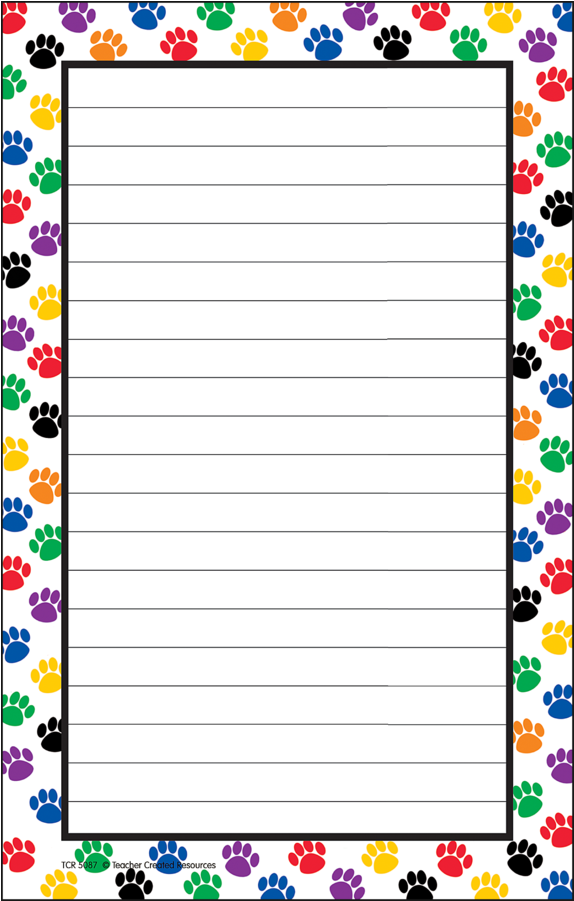 Tcr5087 Colorful Paw Prints Notepad Image Clipart (900x900), Png Download