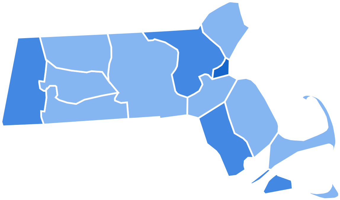 Massachusetts Election Results By County, Clipart (1280x751), Png Download