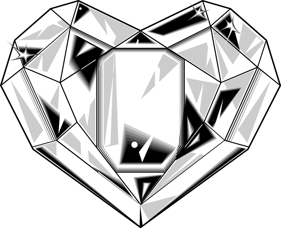 Diamond Heart Clipart - Png Download (958x778), Png Download